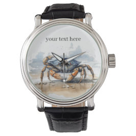 Krabbe, die am Strand läuft, individuell einstellb Armbanduhr