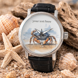 Krabbe, die am Strand läuft, individuell einstellb Armbanduhr