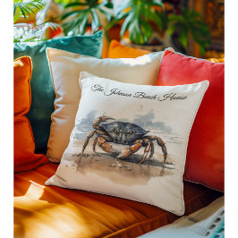 Krabbe, die am Strand läuft, individuell einstellb Kissen