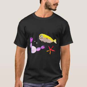 Krabbe, Kugelfisch und Seestern T-Shirt