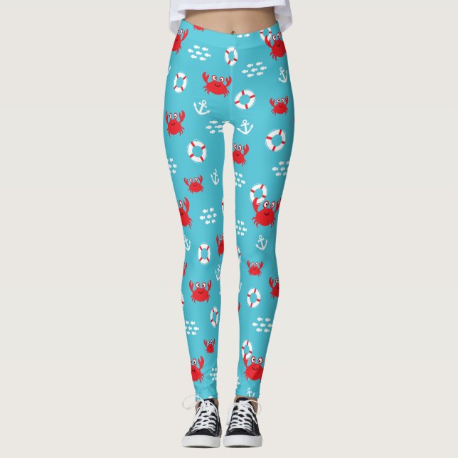 Krabbe mit Lifebuoy Leggings (Vorderseite)