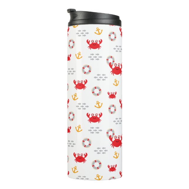 Krabbe mit Lifebuoy Thermosbecher (Nach rechts gedreht)