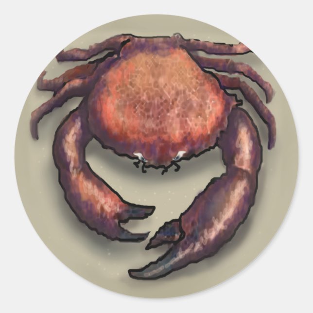 Krabbe Runder Aufkleber (Vorderseite)