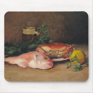 Krabbe und rote Meeräsche Mousepad