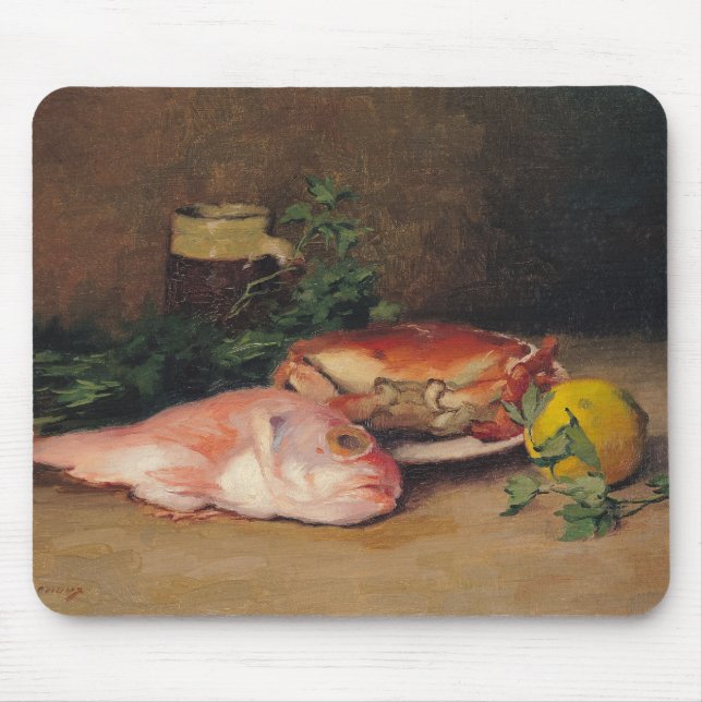 Krabbe und rote Meeräsche Mousepad (Vorne)