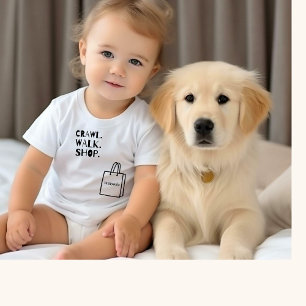 Krabbeln Laufen Einkaufen Personalisiertes Baby-Bo Baby Strampler