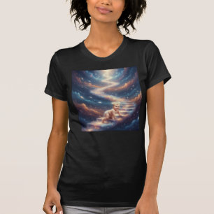 Krabbelndes Baby steigt Treppe in universelle Lieb T-Shirt