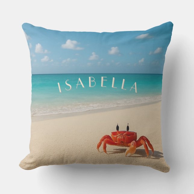 Krabben an der Küste - Individuelle Name Kissen (Vorderseite)