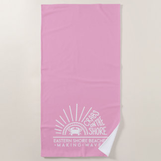 Krabben auf dem Strand Pink Shore Beach Handtuch