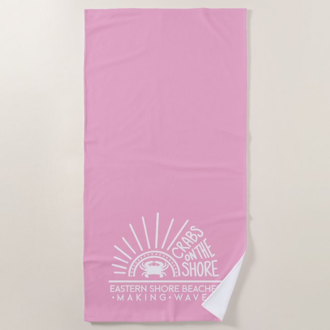 Krabben auf dem Strand Pink Shore Beach Handtuch (Vorderseite)