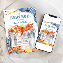 Krabben-Baby-Boil-Meeresfrüchte-Baby-Shower-Einlad