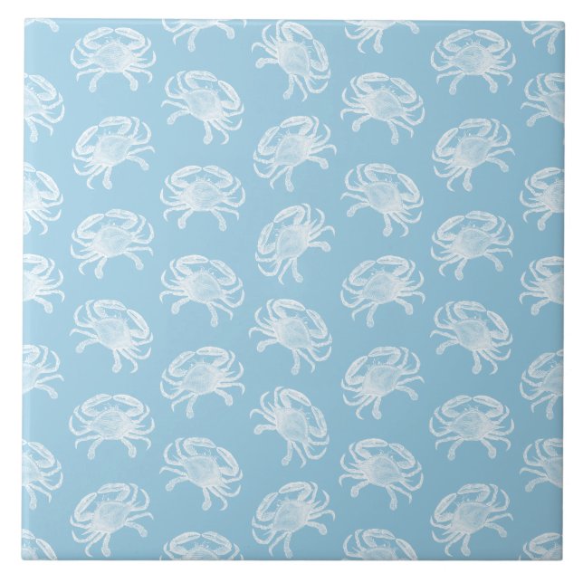 Krabben-Druck-Muster-Vintager Fliese (Vorderseite)