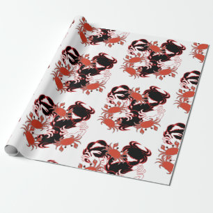 Krabben-Krebstier-Meeresmuster   Geschenkpapier