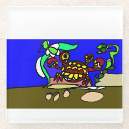 Krabben-Kunst Glasuntersetzer
