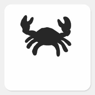Krabben-Silhouetten-Aufkleber Quadratischer Aufkleber