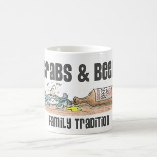 Krabben und Bier-Tasse Kaffeetasse