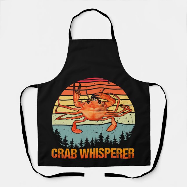 Krabben Whisperer Vintag Crabbing Jagd Fischerei Schürze (Vorderseite)