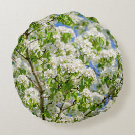 Krabbenapfelblüte Rundes Kissen