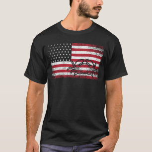 Krabbenfischer Amerikanische Flagge 4. Juli Männer T-Shirt
