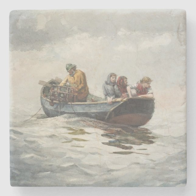Krabbenfischerei (von Winslow Homer) Steinuntersetzer (Vorderseite)