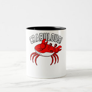 Krabbenkrebse Meeresfrüchte Krabbing Languste Mee Zweifarbige Tasse