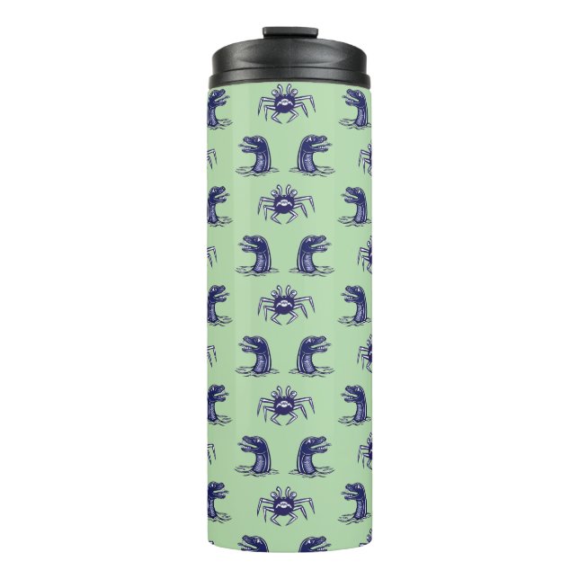 Krabbenmonster und Wasserdrachenmuster Thermosbecher (Vorderseite)