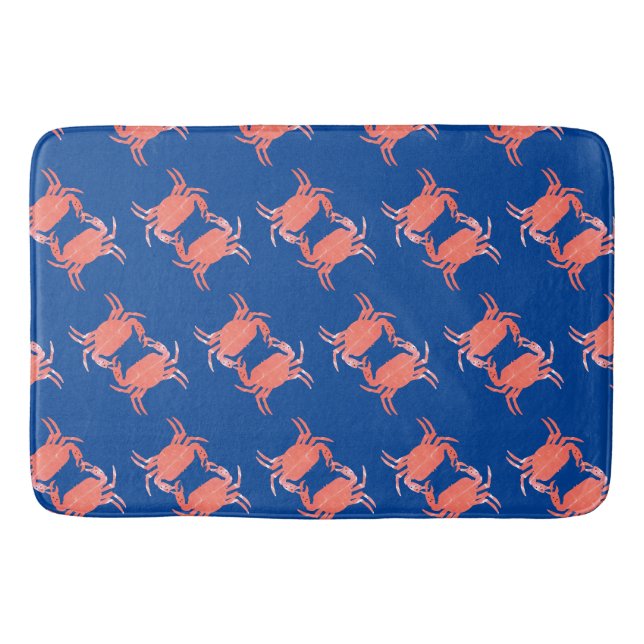 Krabbenmuster Blaue Dusche  Badematte (Vorderseite)