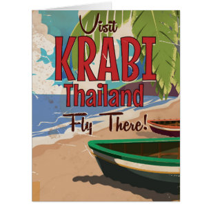 Krabi Beach Thailand Vintage-Reiseplakat