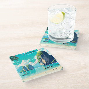 Krabi Thailand Beach Paradise Glasuntersetzer