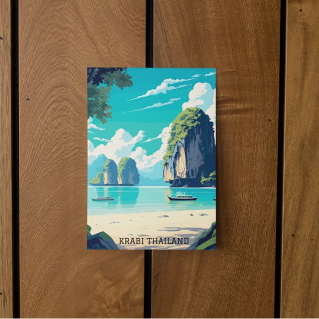 Krabi Thailand Beach Paradise Postkarte (krabi thailand tropical beach postcard)