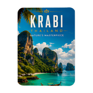 🏝️ Krabi Thailand Tropische Küste Wohndekoration  Magnet