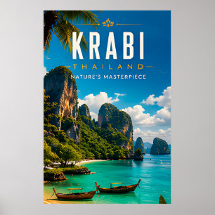 🏝️ Krabi Thailand Tropische Küste Wohndekoration Poster