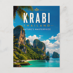 🏝️ Krabi Thailand Tropische Küste Wohndekoration Postkarte