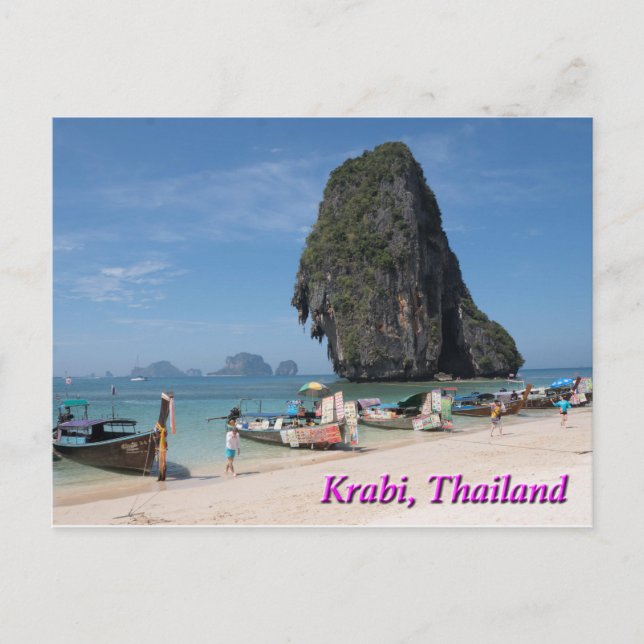Krabi Thaïlande, carte postale de Phra Nang Beach (Devant)