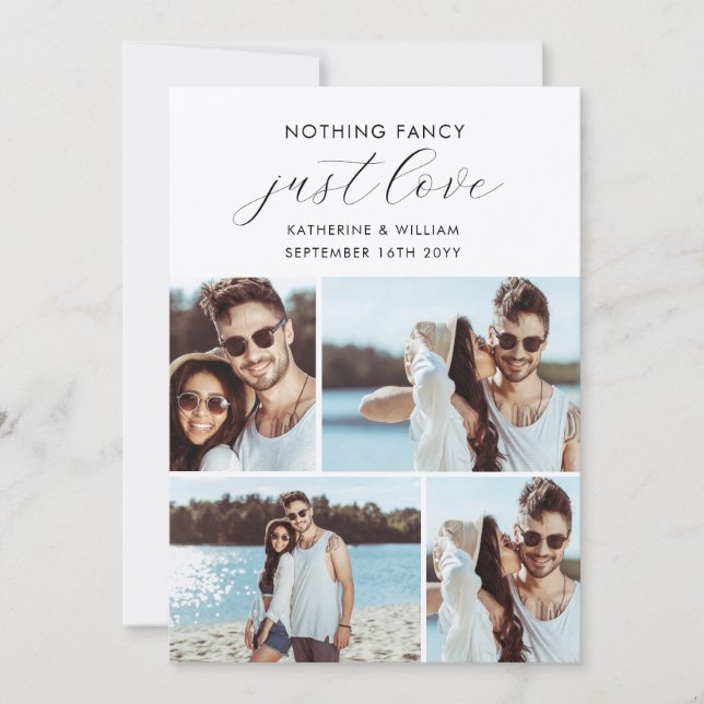 Kraft 4 Fotokollage Nichts Extravagant nur Liebe Save The Date (Vorderseite)