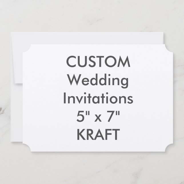 KRAFT 7" x 5" Ticket Hochzeitseinladungen Einladung (Vorderseite)