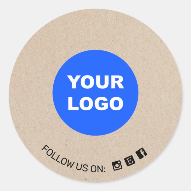 Kraft Add Your Logo Social Media Icon Runder Aufkleber (Vorderseite)