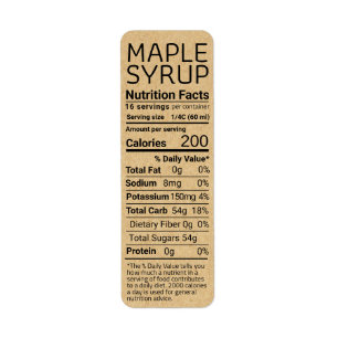 Kraft Adresse de retour Étiquette de la nutrition