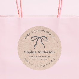 Kraft aus der Küche von Coquette Bow Ribbon Runder Aufkleber