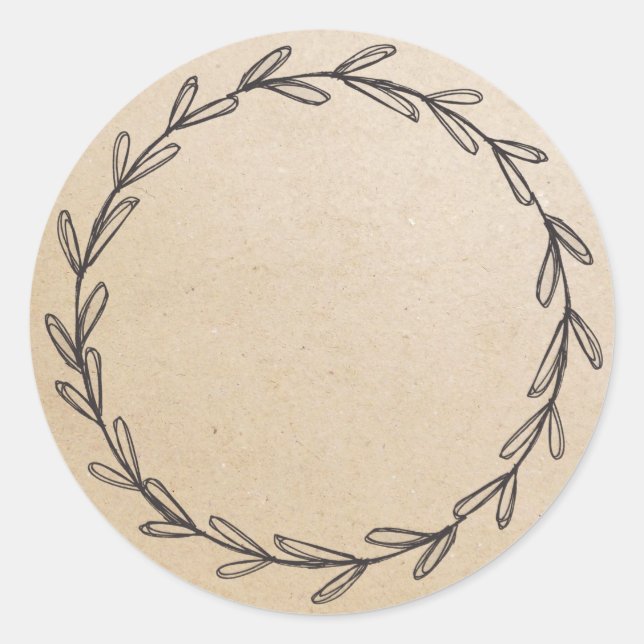 Kraft Blank Hand Draath Jar Runder Aufkleber (Vorderseite)