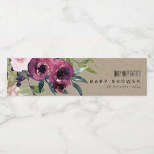 KRAFT BLUSH BURGUNDY FLORAL BUNCH BABY SHOWY