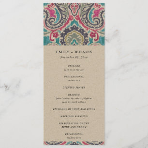 KRAFT BOHO TRIBAL IKATFL WEDING CEREMONY PROGRAMM