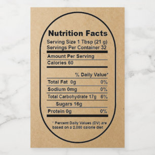 Kraft Bold Pint Honey Jar Nutrition Facts Label Lebensmitteletikett