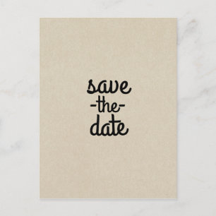 Kraft Braun Chic Rustikale Hochzeit Save the Date Ankündigungspostkarte