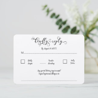 Kraft Calligrapy Script Traditional Wedding RSVP Begleitkarte