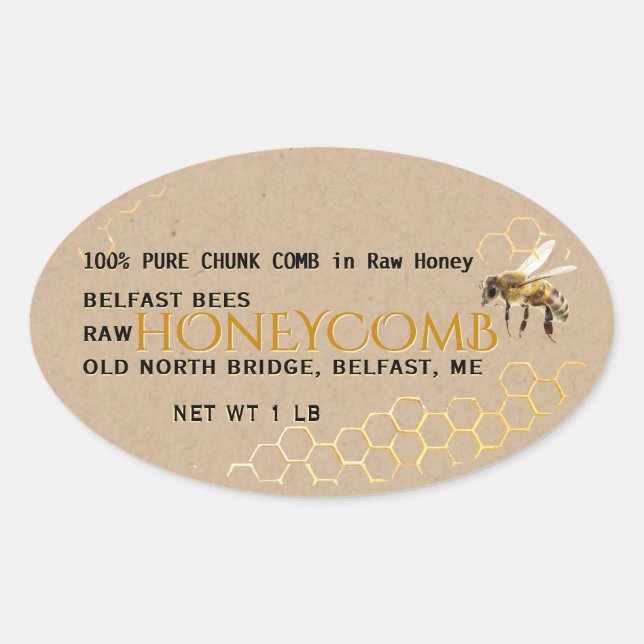 Kraft Comb Honey in Rectangle, Circle, Square oder Ovaler Aufkleber (Vorderseite)