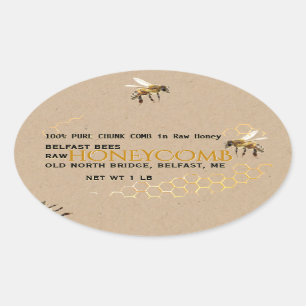 Kraft Comb Honey in Rectangle, Circle, Square oder Ovaler Aufkleber