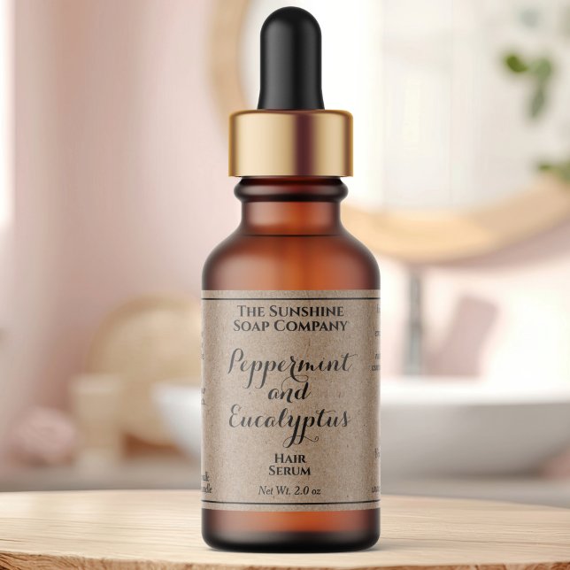 Kraft curly text cosmetics dropper bottle label  adressaufkleber (Von Creator hochgeladen)