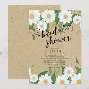 Kraft Daisy Flowers Invitation à la douche nuptial