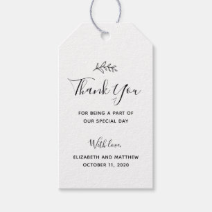 Kraft danke. Rustikale Hochzeit. Einfaches Geschen Geschenkanhänger
